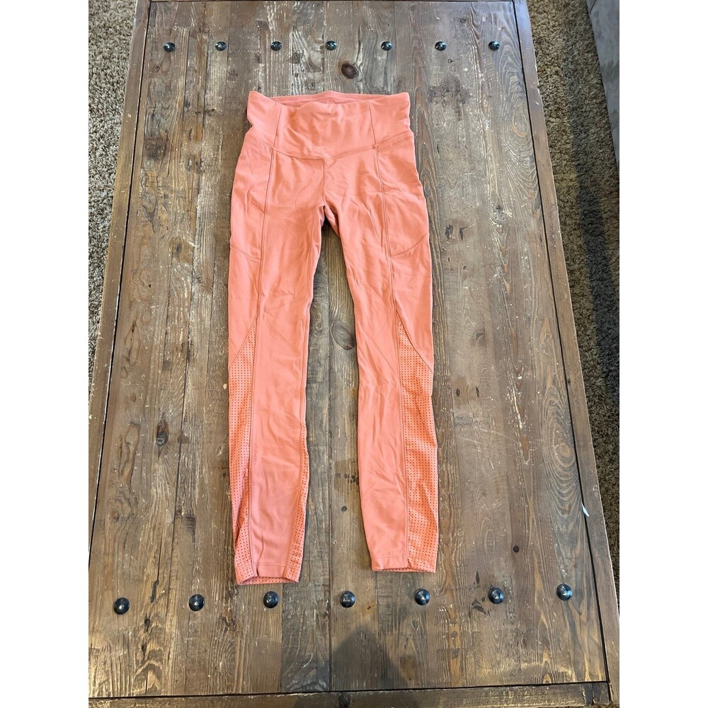 CALIA Women's Mesh 7/8 High Rise Ankle Legging Apricot Aura WAX12376 Size S